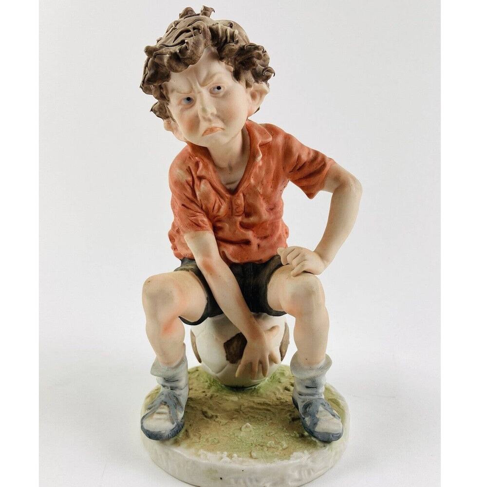 Himark Capodimonte Figurine Boy Soccer Ball Sculpture Giuseppe Armani Old World